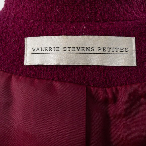 Vintage 80s Jacket S/M Petite Wool Boucle Coat Purple - Picture 9 of 11